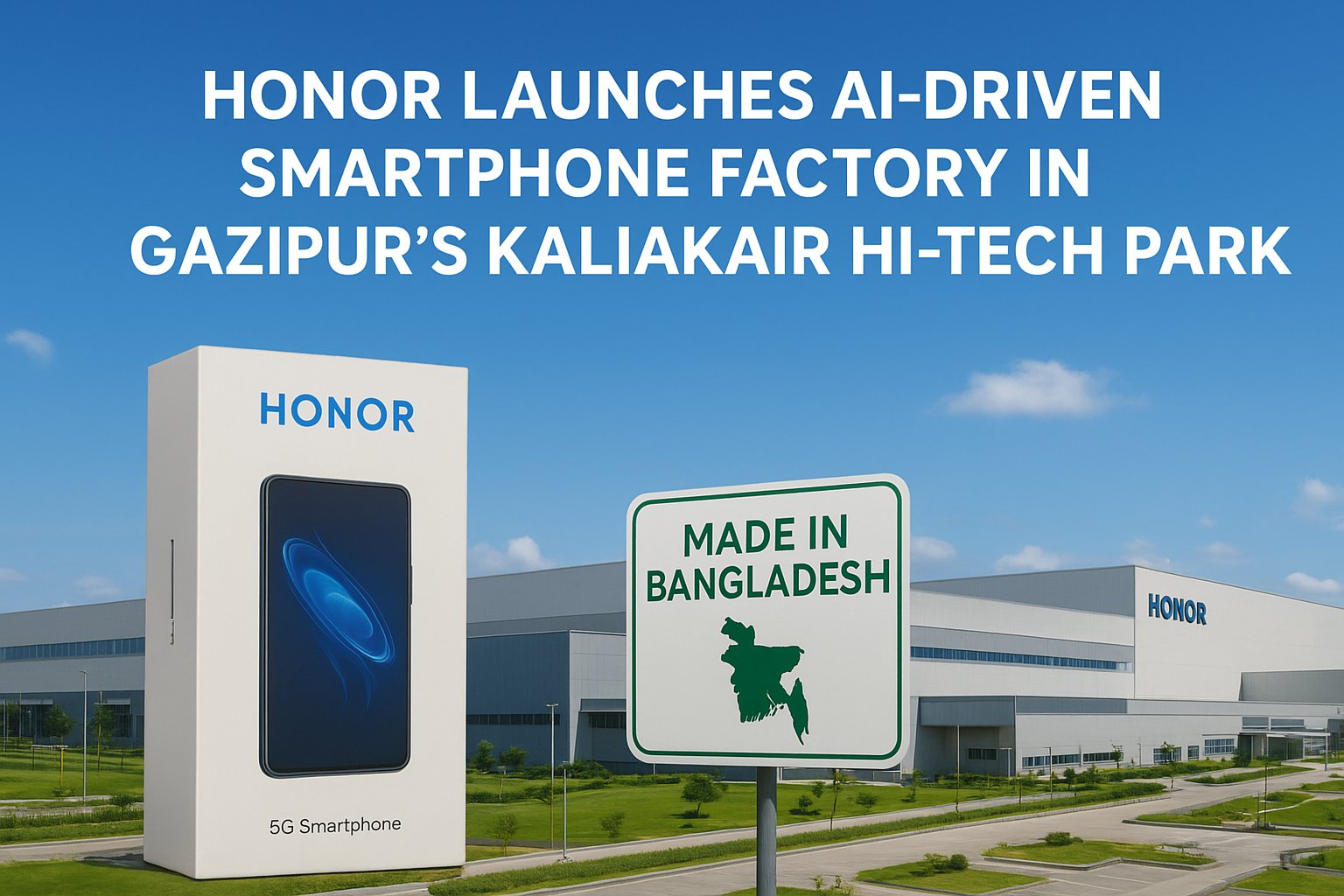 Honor Launches AI-Driven Smartphone Factory in Gazipur’s Kaliakair Hi-Tech Park নারের এআই স্মার্টফোন কারখানা চালু