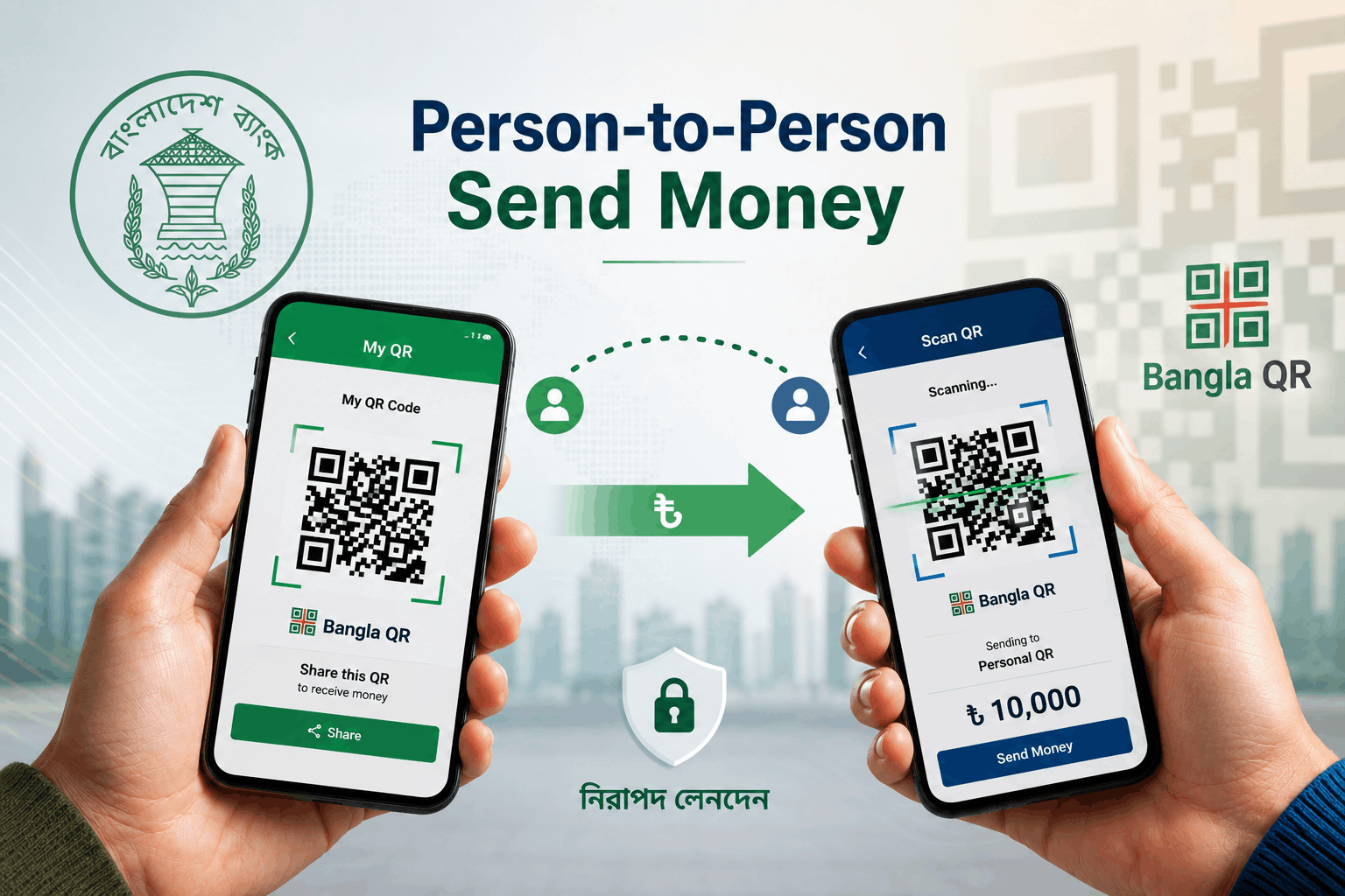 Bangla QR এ ব্যক্তি থেকে ব্যক্তি টাকা পাঠানোর সুবিধা Bangla QR এ ব্যক্তি থেকে ব্যক্তি টাকা পাঠানোর সুবিধা